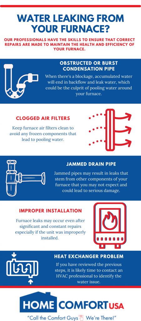 Infographic explains why water leaks from furnace