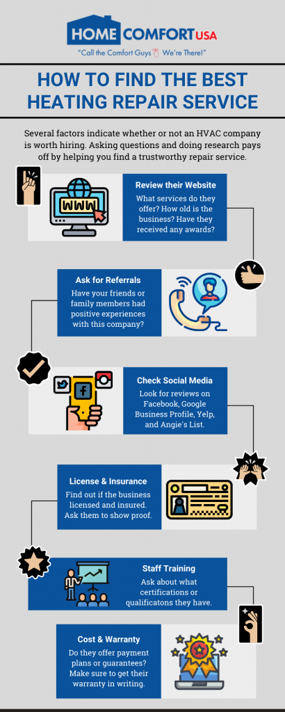 how to find the best heating repair company infographic