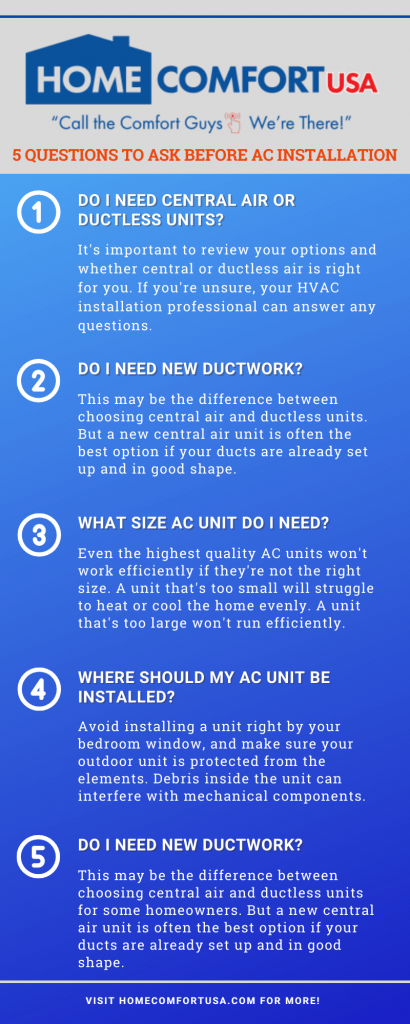 hvac installation questions to ask infographic